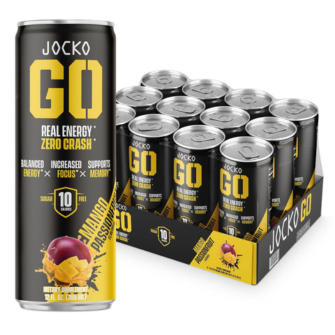 Jocko GO Energy Drink - Keto, Vitamin B12, Vitamin B6, Electrolytes, L Theanine, Magnesium- Energy Boost, Sugar Free Nootropic Monk Fruit Blend - 12 Pack (Pink Lemonade)