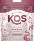Kos Organic Beet Root Powder Usda Certified - Natural Nitric Oxide Booster Superfood Plant Based Beetroot Ingredient For Stamina Increasing Circulation - Non-Gmo Soy & Gluten-Free 50 Servings Bag
