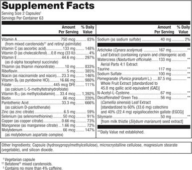 Metagenics AdvaClear - Daily Support for Detoxification - Detox Supplements - with Vitamin B12 Pantothenic Acid & Zinc Citrate - 126 Capsules