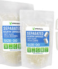 Xprs Nutra Size 00 Separated Capsules - 500 Count Gelatin Empty Capsules Separated in Bags - Clear Empty Capsules - Separated Empty 00 Capsules - Pill Capsules Empty for DIY Supplement Filling