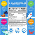 Kids Immune Support Gummy - with Vitamin C, Zinc & Echinacea - Tasty Fruit Flavored Vitamins, Non-GMO, Vegan, Natural Chewable Supplement for Children by Nature's Gummies - 60 Gummies