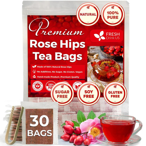 FreshDrinkUS, Premium 50 Mulberry Leaf Tea Bags, 100% Natural & Pure from Mulberry Leaves. Herbal Tea. Made with Natural Material Tea Bags. No Sugar, No Caffeine, No Gluten, Vegan.