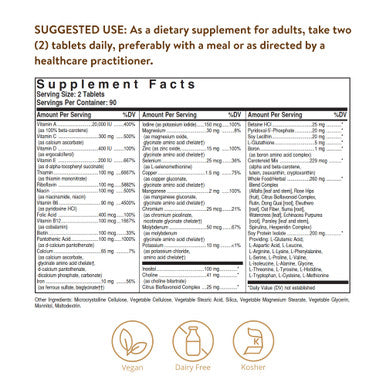 Solgar Formula Vm-2000 (Multinutrient System) 180 Tablets - Premium Quality Multiple - Contains Zinc - Supports A Healthy Immune System - Vegan Dairy Free Kosher - 90 Servings