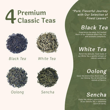 Lyon DIY Tea Blending Set-16 Tin Variety Pack-Premium Herbal Tea & Exotic Floral/Fruit Flavor Infusers - Create 75+ Cups w/Assorted Teas Oolong Chamomile Rose Peach & More