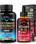NUTRAHARMONY Glucosamine Chondroitin Capsules & Organic Vitamin B12 Drops