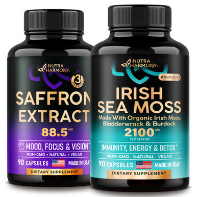 NUTRAHARMONY Saffron Capsules & Irish Sea Moss Blend Capsules