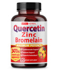 Premium High Purity Quercetin 98% with Bromelain Capsules Equivalent to 3470 mg - Maximum Potency with Green Tea Ashwagan - Supports Overall Health Strength Energy - 90 Days Supply