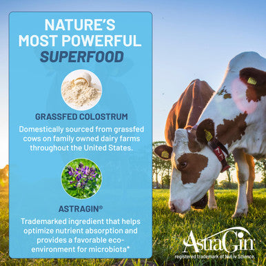 Nootrix Grassfed Colostrum Supplement | Bovine Colostrum Powder Superfood, Supports Gut Health, Immunity, Muscle Recovery, Promotes Hair Growth & Radiant Skin, Sinus Health | Unflavored, 60 Servings