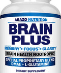 Premium Brain Function Supplement Memory Focus Clarity Nootropic Booster with DMAE Bacopa Monnieri LGlutamine Multi Vitamins Multi Minerals Arazo Nutrition
