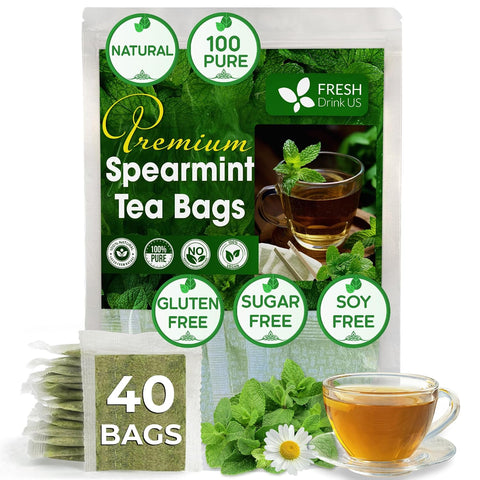 FreshDrinkUS, Premium 75 Mulberry Leaf Tea Bags, 100% Natural & Pure from Mulberry Leaves. Loose Leaf Herbal Tea. Made with Natural Material Tea Bags. No Sugar, No Caffeine, No Gluten, Vegan.