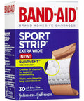 Band-Aid Sport Strip Extra Wide Adhesive Bandages All One Size - 30 Ct, Pack Of 4