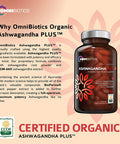 Ashwagandha Organic Capsules Clinical Strength 1300 mg with KSM-66 Ashwagandha Extract - 120 Vegan Capsules - Natural Stress Relief Supplement