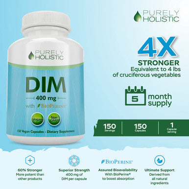 Purely Holistic Dim 400Mg & Bioperine + Organic Ashwagandha 1300Mg Bundle - 330 Vegan Capsules - Made In The Usa