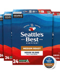 SeattleÃƒÂ¢Ã¢â€šÂ¬Ã¢â€žÂ¢s Best Coffee, Medium Roast K-Cup Coffee Pods, House Blend, 100% Arabica, 4 Boxes (96 Pods Total)