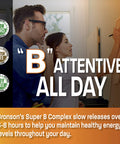 Bronson Super B Vitamin B Complex Sustained Slow Release (Vitamin B1, B2, B3, B6, B9 - Folic , B12) Contains All B Vitamins 100 Tablets