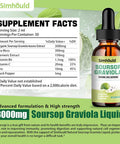 1 Packs 3000Mg Soursop Graviola Liquid Drops For Cell Support & Regeneration, Immune, Gut, Antioxidant, Mood, Relax, Liver And Sleep Zzz - Sea Moss, Turmeric, Vitamin B6, C & Zinc - 2 Fl Oz