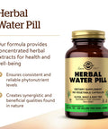 Solgar Herbal Water Pill 100 Vegetable Capsules - Supports Fluid Balance - Concentrated Herbal Extracts - Non-Gmo Vegan Gluten Free Dairy Free Kosher Halal - 100 Servings
