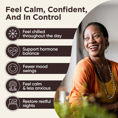 BB Company CalmAgain for Menopause Anxiousness Mood Balance for Women | Stay Calm Lower Cortisol Fewer Mood Swings | Siberian Rhubarb Sage Saffron | Menopause Relief | 30 Ct
