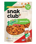 Snak Club Tajin Peanuts, Roasted Nuts with Chili and Lime Seasoning, Mild, Gluten-Free and Kosher Snacks, No Artificial Colors or Flavors, No Preservatives, 12 oz Resealable Bag