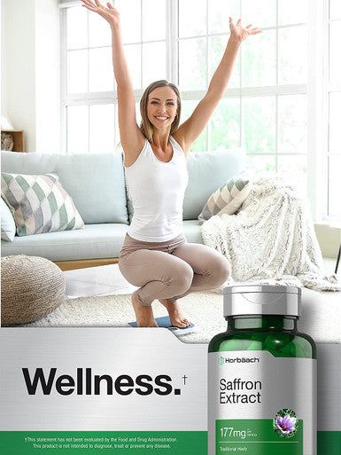 Saffron Extract Capsules | 177 mg 200 Count | Non-GMO, Gluten Free Supplement | by Horbaach