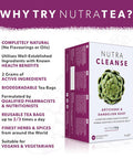 Nutra Tea NUTRACLEANSE - Detox Tea | Colon Cleanse Tea | Constipation Tea - Full Body Detox Cleanse Includes Dandelion Root Milk Thistle and Burdock Root - 20 Enveloped Tea Bags - by Nutra Tea - Herbal Tea