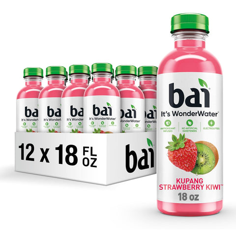 Bai Antioxidant Infused Water Beverage, Molokai Coconut, with Vitamin C and No Artificial Sweeteners, 18 Fluid Ounce Bottle, 12 Pack