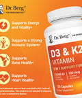 Dr. Bergs Vitamin D3 and K2 10,000 iu 120 Capsules