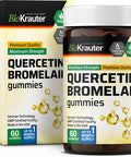 Bio Krauter Quercetin With Bromelain Gummies - Quercetin Supplement - Vegan Immune Support - Source Of Antioxidants - 1000 Mg Mix - 60 Vegan Gummies Gelatine-Free Formula