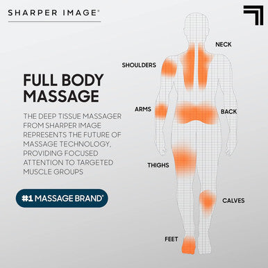 Sharper Image Powerboost Pro+ Hot & Cold Percussion Massager, Dual-Temperature Node, Soothing Heat & Cold Therapy, 6 Speed, 6 Attachments, Lightweight Portable Athlete Recovery, Travel Case