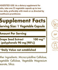 Solgar Grape Seed Extract 100 Mg 60 Vegetable Capsules - Phytonutrient Antioxidant Support - Cardio Support - Vegan Gluten Free Dairy Free - 60 Servings
