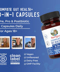 Maryruth Organics 3-in-1 Probiotics for Complete Gut Health | Gut Health Supplement for Women & Men | Probiotic for Digestion & Immune Support | 50 Billion CFU | 30 Count
