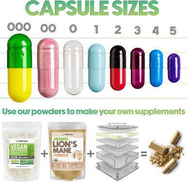 Xprs Nutra Size 0 Empty Capsules - Clear Empty Gelatin Capsules - Empty Pill Capsules for DIY Capsule Filling - Fillable Pure Bovine Pill Capsules Empty Gel Caps Pills (10000 Count)
