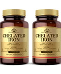 Solgar - Chelated Iron Tablets 100 Count Promotes Red Blood Cell Production & Produces Healthy Energy - 2 Pack