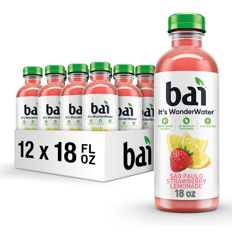 Bai Antioxidant Infused Water Beverage, Molokai Coconut, with Vitamin C and No Artificial Sweeteners, 18 Fluid Ounce Bottle, 12 Pack