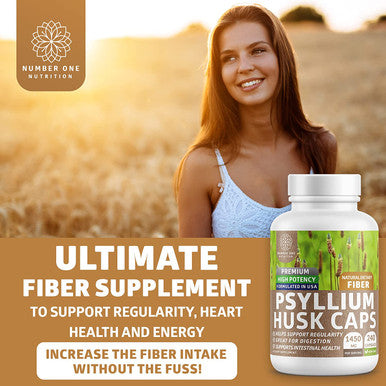 Premium Psyllium Husk Capsules All Natural Potent Powerful Soluble Fiber Supplement Helps Support Regularity Digestion 240 Caps