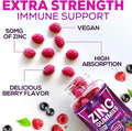Zinc Gummies 50Mg - High Absorption Bone Skin & Immune Health Support Gummy & Antioxidant Chewable Supplement For Adults - Non-Gmo, Vegan & Gluten Zinc Vitamin, Mixed Berry Flavor - 120 Gummies