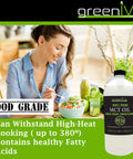 Greenive - Mct Oil - 100% Pure Medium Chain Triglycerides - (16 Ounce)