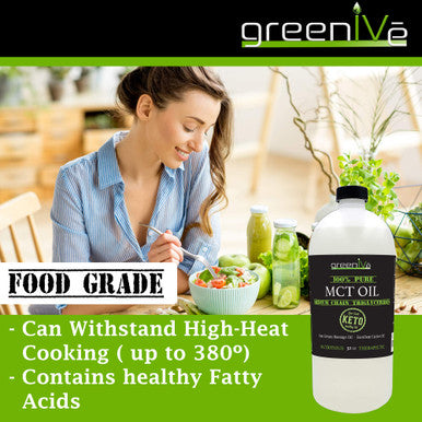 Greenive - Mct Oil - 100% Pure Medium Chain Triglycerides - (16 Ounce)