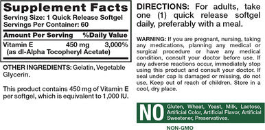 Nature's Truth Vitamin E Pure DL-Alpha, 1,000 IU, 60 Count