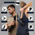 R2 Pro+ Massage Gun - Articulating Deep Tissue Back Massager With Extension Handle And 6X Heads Including Heated Attachment