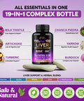 NUTRAHARMONY Liver Cleanse Detox & Repair | Renew & Support Supplement - 19 In 1 W/ Milk Thistle 6250 Mg | Dandelion | Artichoke Extract | Beet Root | Chanca Piedra - 80% Silymarin - Made In Usa, Vegan 60 Capsules