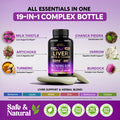 NUTRAHARMONY Liver Cleanse Detox & Repair | Renew & Support Supplement - 19 In 1 W/ Milk Thistle 6250 Mg | Dandelion | Artichoke Extract | Beet Root | Chanca Piedra - 80% Silymarin - Made In Usa, Vegan 60 Capsules