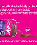 Florajen Women's Probiotic Gummies - Triple-Action Prebiotic + Probiotic + Cranberry for Digestive, Urinary, & Immune Support - Fast-Acting - Vegan & Gluten-Free - 40-Count