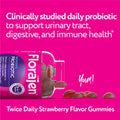 Florajen Women's Probiotic Gummies - Triple-Action Prebiotic + Probiotic + Cranberry for Digestive, Urinary, & Immune Support - Fast-Acting - Vegan & Gluten-Free - 40-Count