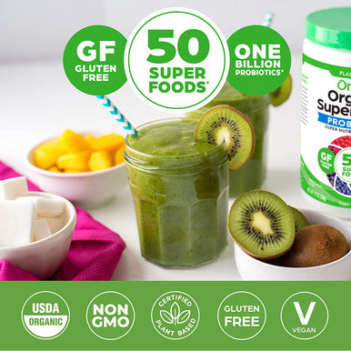 Orgain Organic Green Superfoods Powder Original Antioxidants 1 Billion Probiotics Vegan Dairy Gluten Kosher NonGMO 0.62 Pound Packaging May Vary