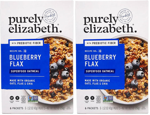 Purely Elizabeth, Oatmeal Blueberry Flax Prebiotic, 1.52 Ounce, 6 Pack