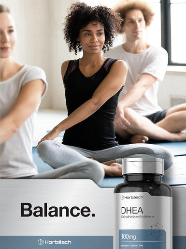 HorbAach Dhea 100Mg 200 Capsules Supplement For Men And Women Non-Gmo, Gluten Free