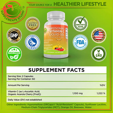 Daily Vegan Whole Food Multivitamin Plus For Men Women No Iron Liposomal Vitamin C Liquid Gel 1100Mg Liposomal Glutathione 500Mg