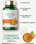 Carlyle Turmeric Supplement 550mg | 60 Capsules | CurcuWin Extract Complex | Vegetarian Non-GMO Gluten
