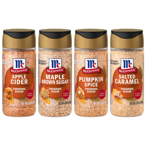 McCormick Finishing Sugar, Pumpkin Spice, Limited Edition, Sweet Blend of Warm Pumpkin Spices, The Perfect Finish for Cookies, Muffins, Pancakes, Bread, and More, 3.66 oz (Pack of 2)